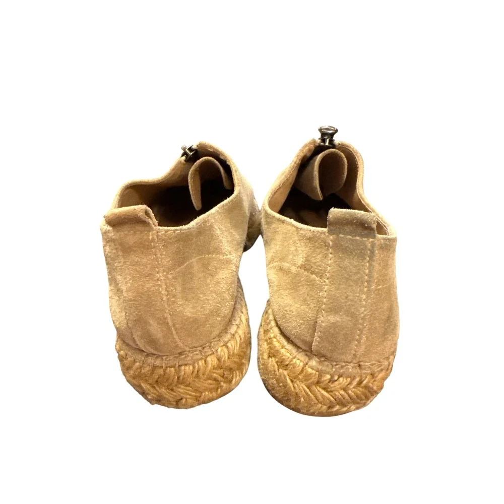 Eric Michael Espadrille‎ Flats Women 41 Tan Metallic Suede Zip Spain